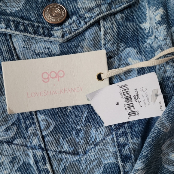 NWT LoveShackFancy X GAP Floral Denim Jacket - Picture 12 of 12